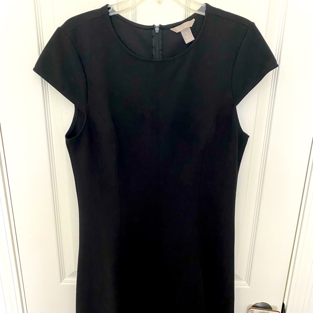 H&M Black Cap Sleeve Skater Dress